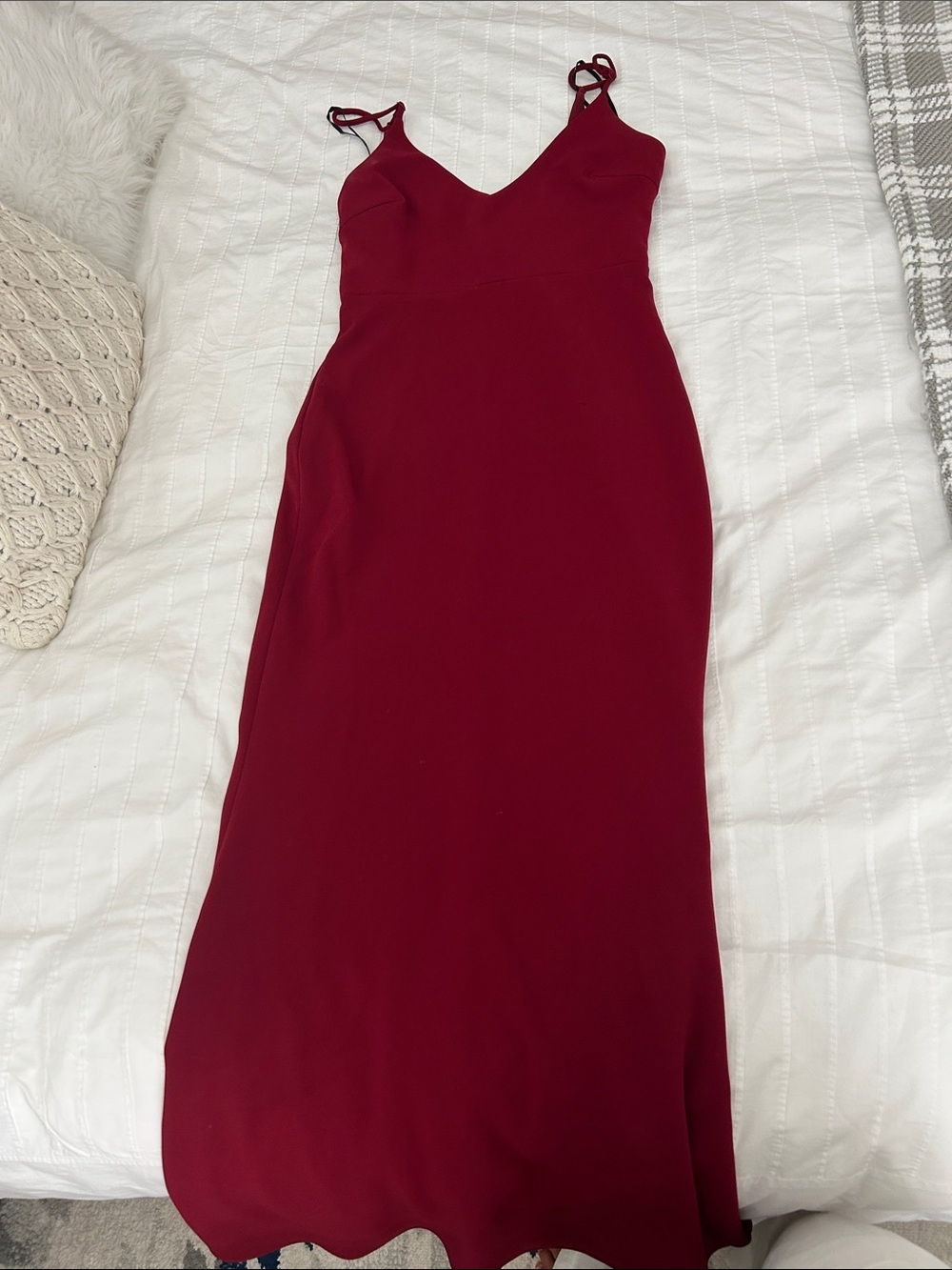 Lulu's Deep Burgundy Maxi Slip Dress